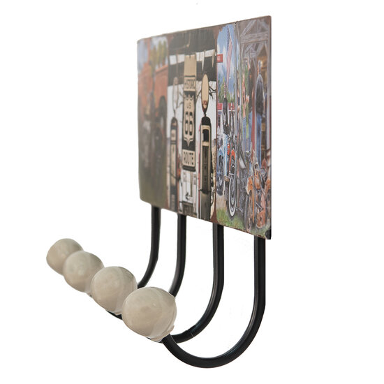 Clayre & Eef | Wandkapstok Zwart 40x7x18 cm | 6Y5013