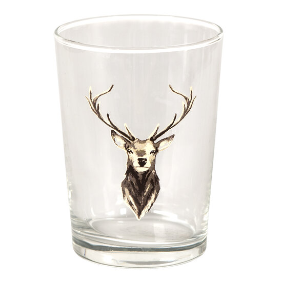 Clayre & Eef | Waterglas Transparant Bruin ø 8x12 cm / 400 ml | 6GL4085