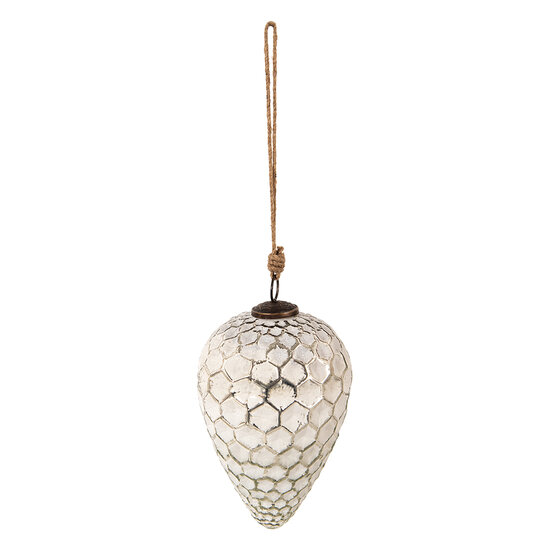 Clayre & Eef | Kerstbal XL Wit ø 13x20 cm | 6GL3868