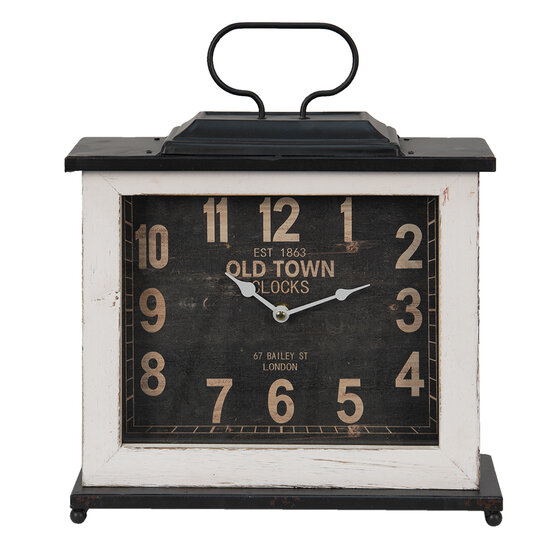 Clayre & Eef | Tafelklok Wit 36x10x32 cm / 1xAA | 6KL0768