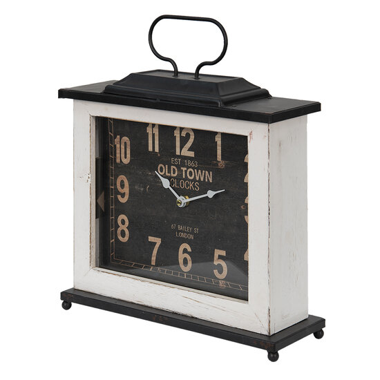 Clayre & Eef | Tafelklok Wit 36x10x32 cm / 1xAA | 6KL0768