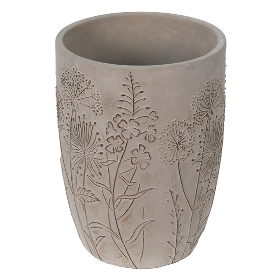 Clayre & Eef | Bloempot Binnen Grijs, Beige ø 18x25 cm | 6TE0405L