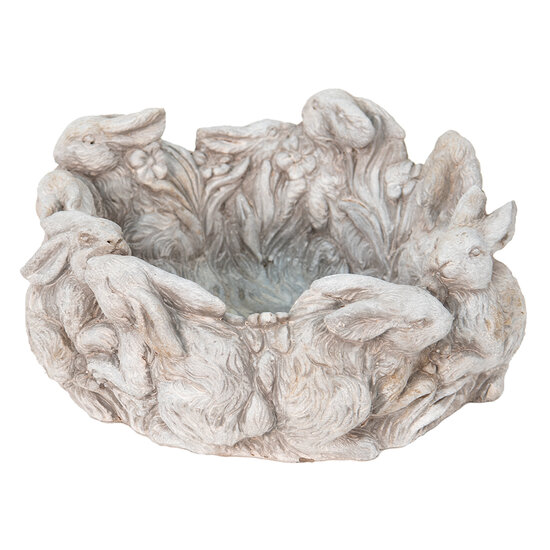 Clayre & Eef | Bloempot Binnen Konijn Beige ø 27x12 cm | 6TE0408