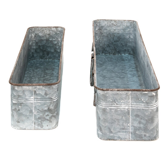 Clayre & Eef | Planthouder Grijs set van 2 61x16x12 / 50x13x11 cm | 5Y1074
