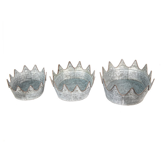 Clayre & Eef | Decoratie schaal Grijs 39x28x14 / 34x26x12 / 29x22x10 cm | 6Y4868