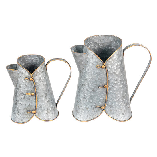 Clayre & Eef | Decoratieve Schenkkan Grijs 29x16x29 / 24x14x21 cm | 6Y4877
