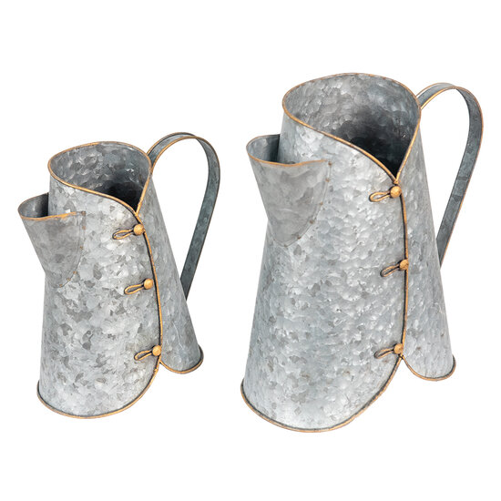 Clayre & Eef | Decoratieve Schenkkan Grijs 29x16x29 / 24x14x21 cm | 6Y4877