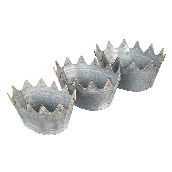 Clayre & Eef | Planthouder Grijs 40x27x19 / 34x23x18 / 29x22x16 cm | 6Y4882