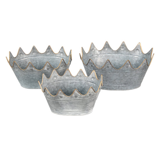 Clayre & Eef | Planthouder Grijs 40x27x19 / 34x23x18 / 29x22x16 cm | 6Y4882