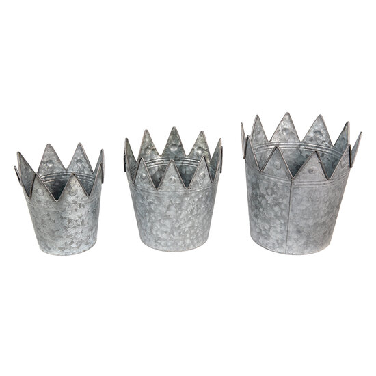 Clayre & Eef | Planthouder Grijs ø 29x27 / ø 25x24 / ø 21x20 cm | 6Y4889