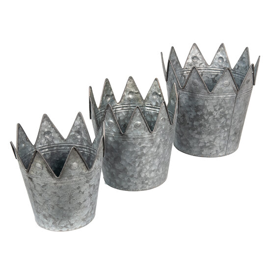 Clayre & Eef | Planthouder Grijs ø 29x27 / ø 25x24 / ø 21x20 cm | 6Y4889