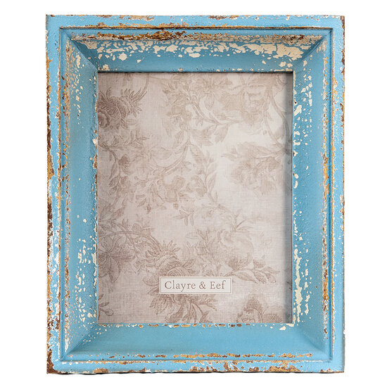 Clayre & Eef | Fotolijst Blauw, Beige 27x6x32 cm / 18x24 cm | 2F0860