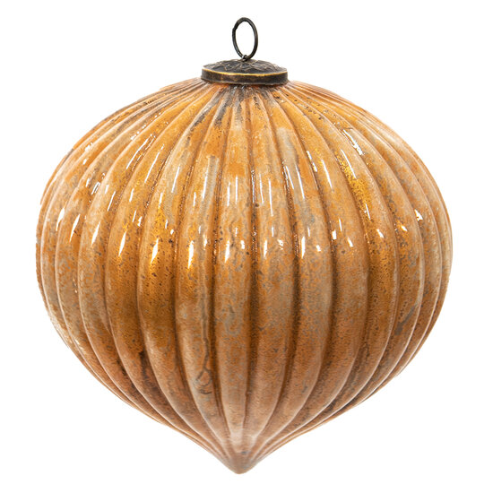 Clayre & Eef | Kerstbal XL Goudkleurig ø 25x25 cm | 6GL3750