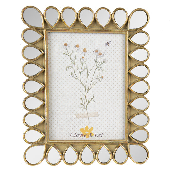 Clayre & Eef | Fotolijst Goudkleurig, Zwart 19x2x24 cm / 13x18 cm | 2F0954