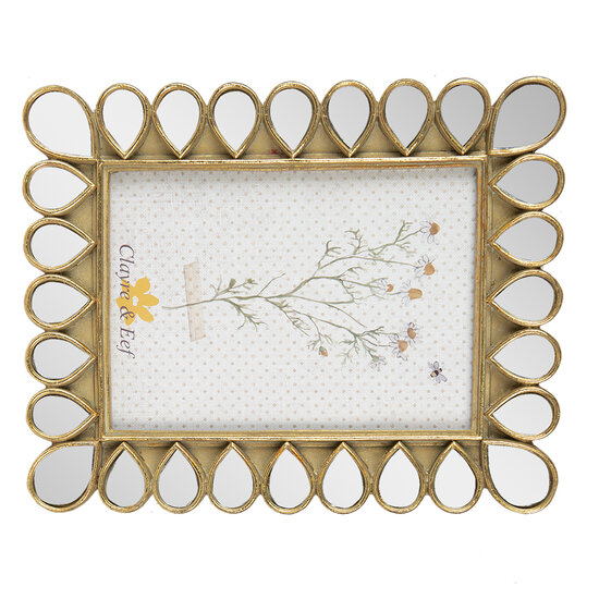Clayre & Eef | Fotolijst Goudkleurig, Zwart 19x2x24 cm / 13x18 cm | 2F0954