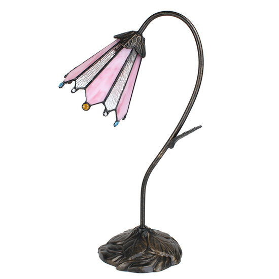 Clayre & Eef | Tiffany Tafellamp Roze 30x17x48 cm E14/max 1x25W | 5LL-6246