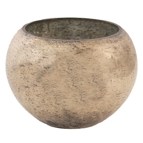 Clayre & Eef | Glazen Theelichthouder zilverkleurig ø 19x14 cm | 6GL3594