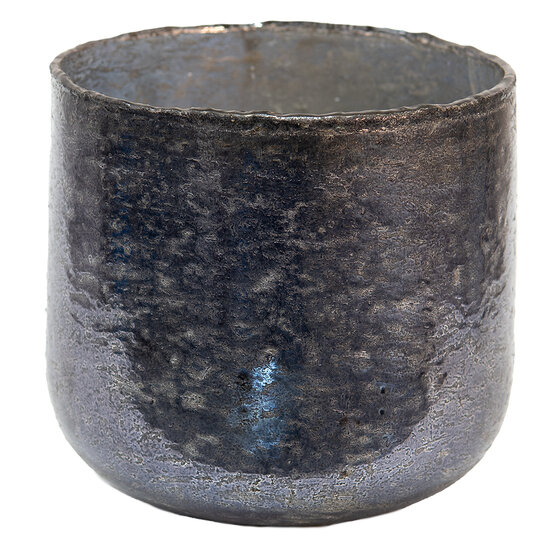 Clayre & Eef | Glazen Theelichthouder Grijs ø 19x17 cm | 6GL3613