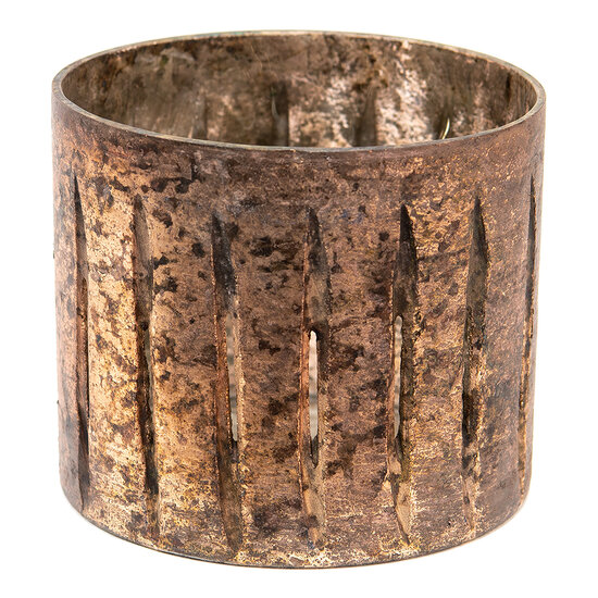 Clayre & Eef | Glazen Theelichthouder Koperkleurig ø 15x13 cm | 6GL3631