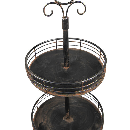 Clayre & Eef | Etagère 3 laags Zwart ø 34x95 cm | 5Y1113