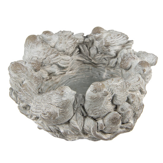 Clayre & Eef | Bloempot Grijs ø 27x12 cm | 6TE0407