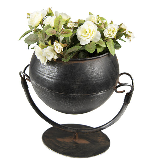 Clayre & Eef | Bloempot Binnen Zwart 19x15x19 cm | 6Y5024