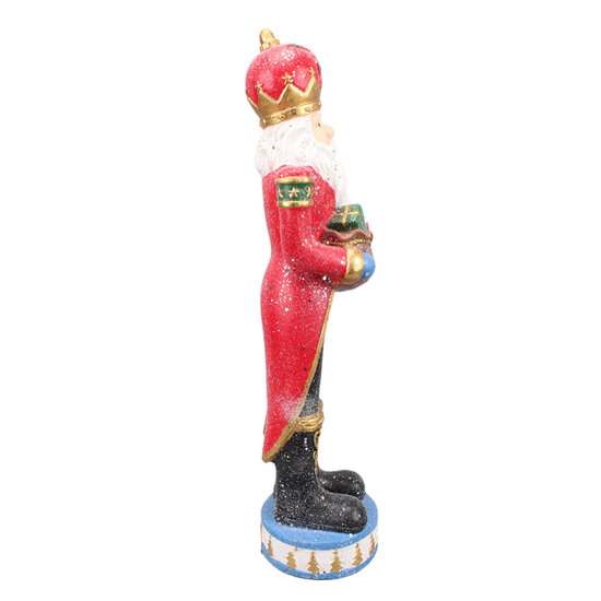 Clayre &amp; Eef   | Kerstdecoratie Beeld Kerstman Blauw 22x21x82 cm | 5PR0089