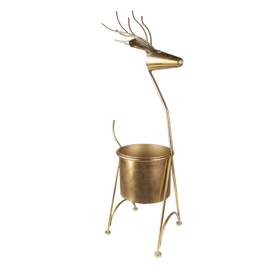 Clayre & Eef | Plantenstandaard Binnen Rendier Goudkleurig 29x22x78 cm | 5Y1090