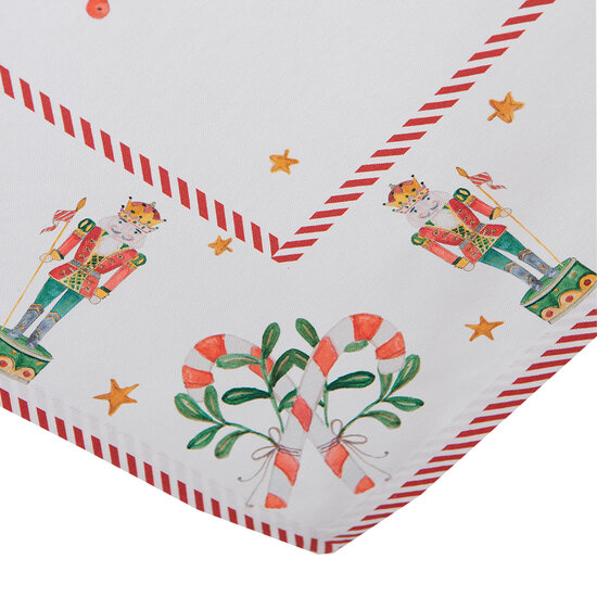 Clayre & Eef | Tafelkleed Wit Groen 100x100 cm | HLC01