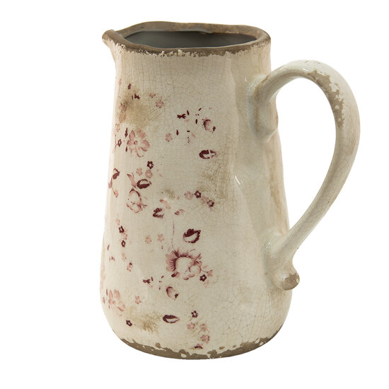 Clayre &amp; Eef   | Decoratieve Schenkkan Roze, Beige 16x11x18 cm / 1150 ml | 6CE1416