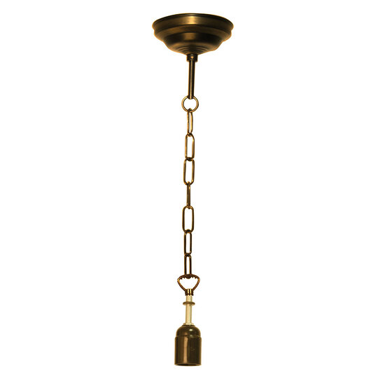 Clayre & Eef | Snoerpendel Ketting Tiffany Bruin 100 cm E27/max 1x40W | 5LL-99