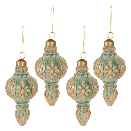 Clayre & Eef | Kerstbal Koperkleurig set 4 ø 6x13 cm | 6GL3954