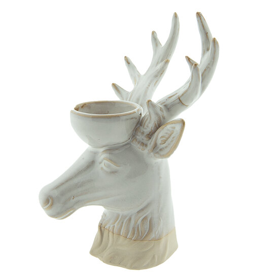 Clayre & Eef | Theelichthouder Rendier Beige, Bruin 12x11x18 cm | 6CE1496