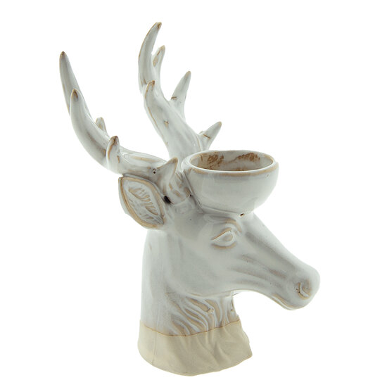 Clayre & Eef | Theelichthouder Rendier Beige, Bruin 12x11x18 cm | 6CE1496