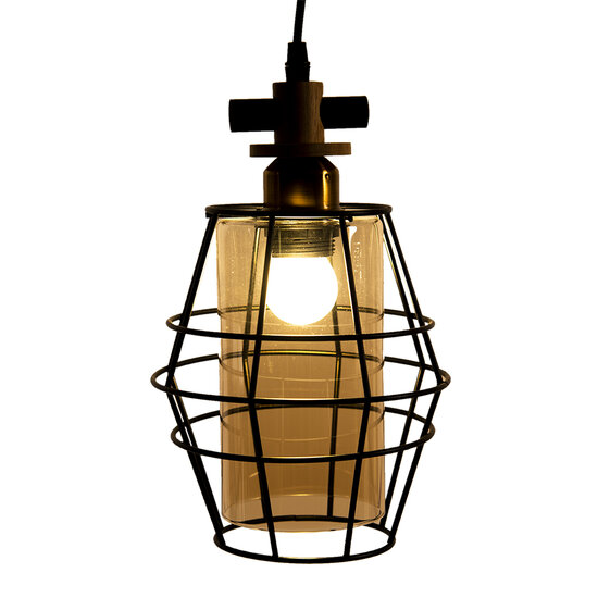 Clayre & Eef | Hanglamp Zwart 18x18x31 cm E27/max 1x40W | 6LMP755