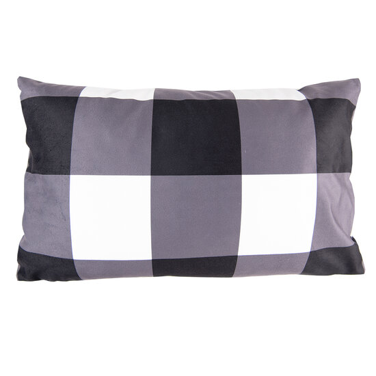 Clayre & Eef | Kussenhoes Wit Zwart 30x50 cm | BWX36-4