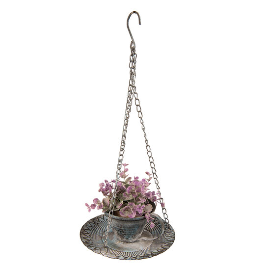 Clayre & Eef | Planthouder Blauw, Wit ø 21x10/48 cm | 6Y4839