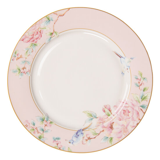 Clayre & Eef | Servies Dinerbord Roze, Wit ø 27x2 cm | 6CEFP0126