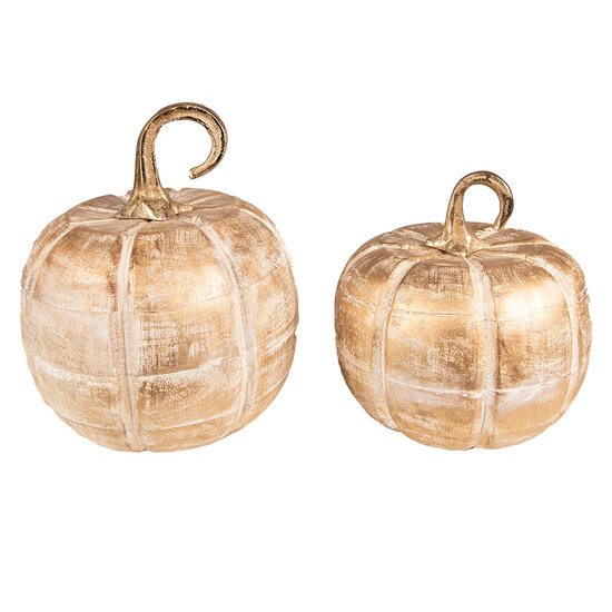 Clayre & Eef | Decoratie Pompoen Goudkleurig ø 18x21 cm | 6H2246