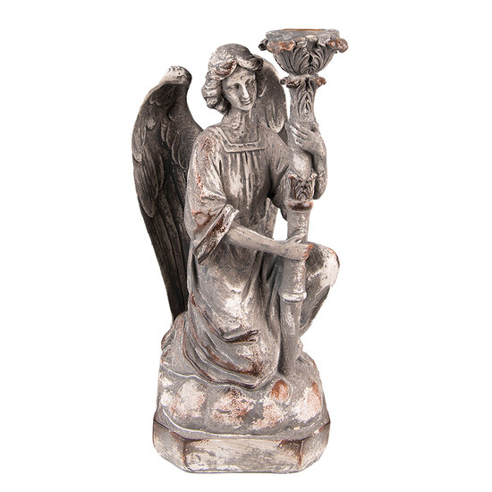 Clayre & Eef | Kandelaar Engel Grijs 15x14x29 cm | 6PR3733