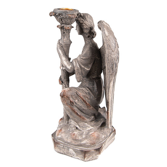 Clayre & Eef | Kandelaar Engel Grijs 15x14x29 cm | 6PR3733
