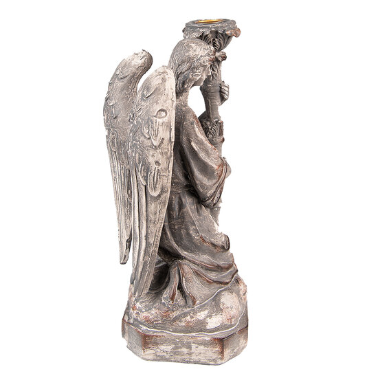 Clayre & Eef | Kandelaar Engel Grijs 15x14x29 cm | 6PR3733