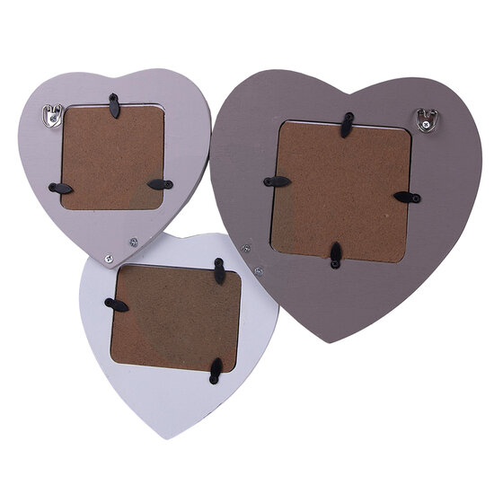 Clayre & Eef | Fotolijst Grijs, Wit 32x2x25 cm / 7x7 / 6x9 / 9x9 cm | 2F0968