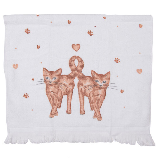 Clayre & Eef | Gastendoekje Wit, Roze, Groen 40x66 cm | CTKCS