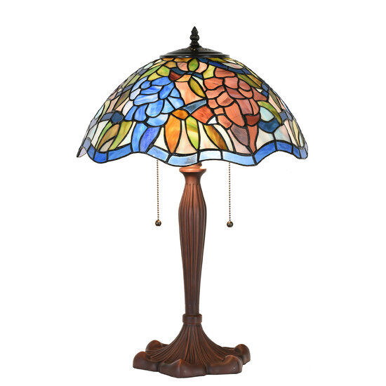 Clayre & Eef | Tiffany Tafellamp Blauw ø 41x60 cm E27/max 2x60W | 5LL-1204