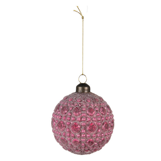 Clayre & Eef | Kerstballen set van 4 Rood ø 8x8 cm | 6GL4110