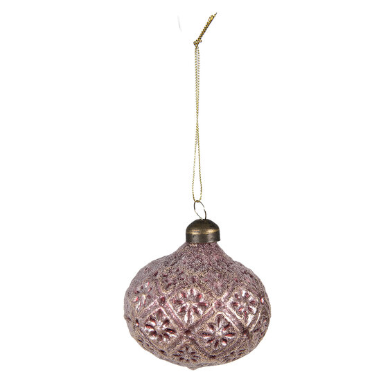 Clayre & Eef | Kerstballen set van 4 Rood ø 8x8 cm | 6GL4141