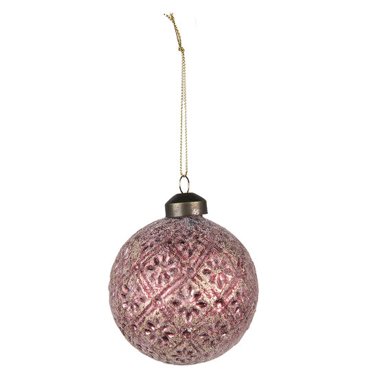 Clayre & Eef | Kerstballen set van 4 Rood ø 8x8 cm | 6GL4141