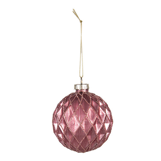 Clayre & Eef | Kerstballen set van 4 Rood ø 8x8 cm | 6GL4143