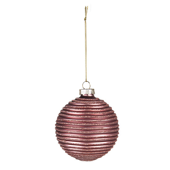 Clayre & Eef | Kerstballen set van 4 Rood ø 8x8 cm | 6GL4143